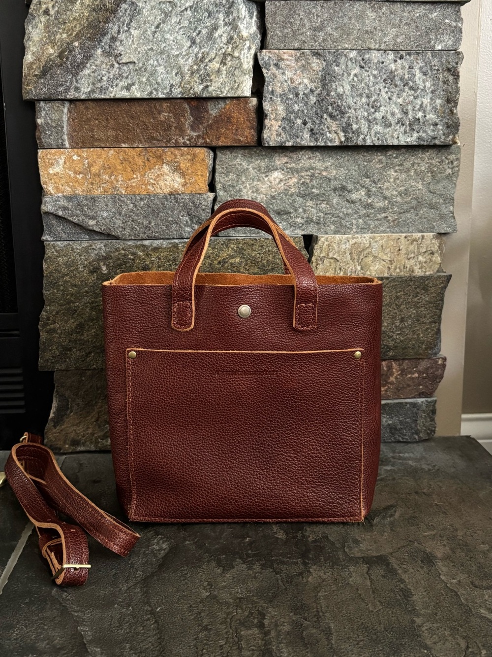 Portland Leather Mini Crossbody Tote Bag